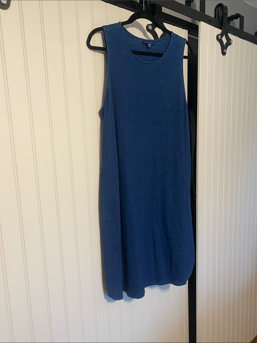 J. Jill Pure Jill Indigo Stretch Denim Dress. Medium Petite 42” long